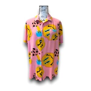 Cornerstore bodega smile face pink shirt